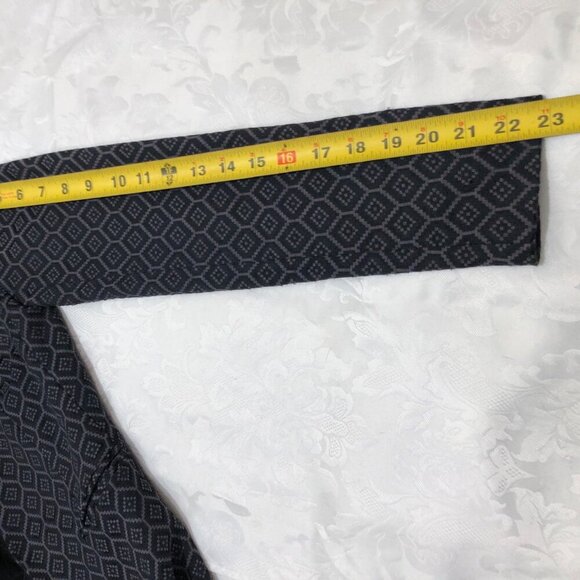 Banana Republic Women's Size 4 Open Front Textured Printed Blazer Drk Gray/Black - Picture 11 of 11